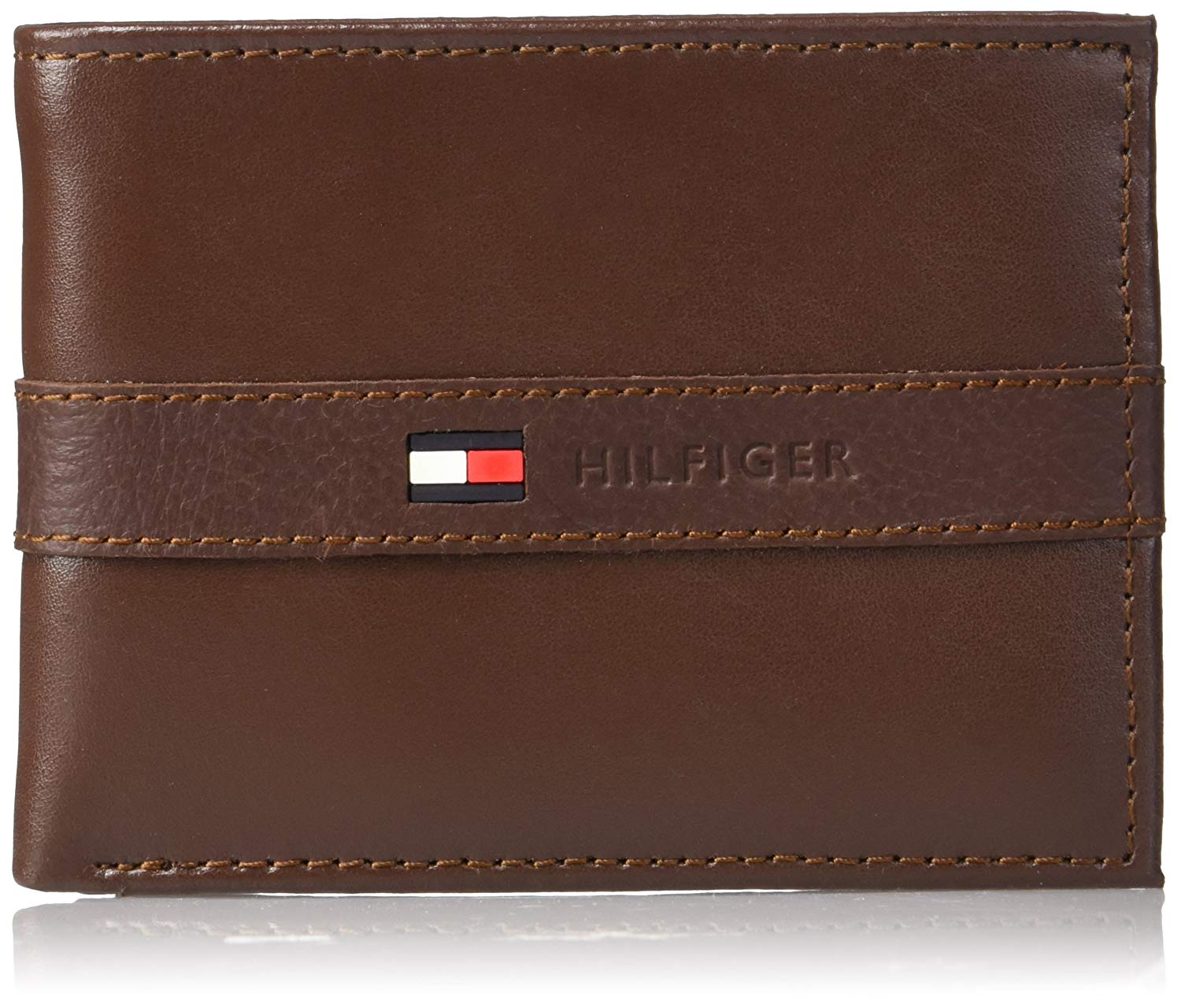 tommy hilfiger men's thin sleek casual bifold wallet with 6 credit card pockets and removable id window