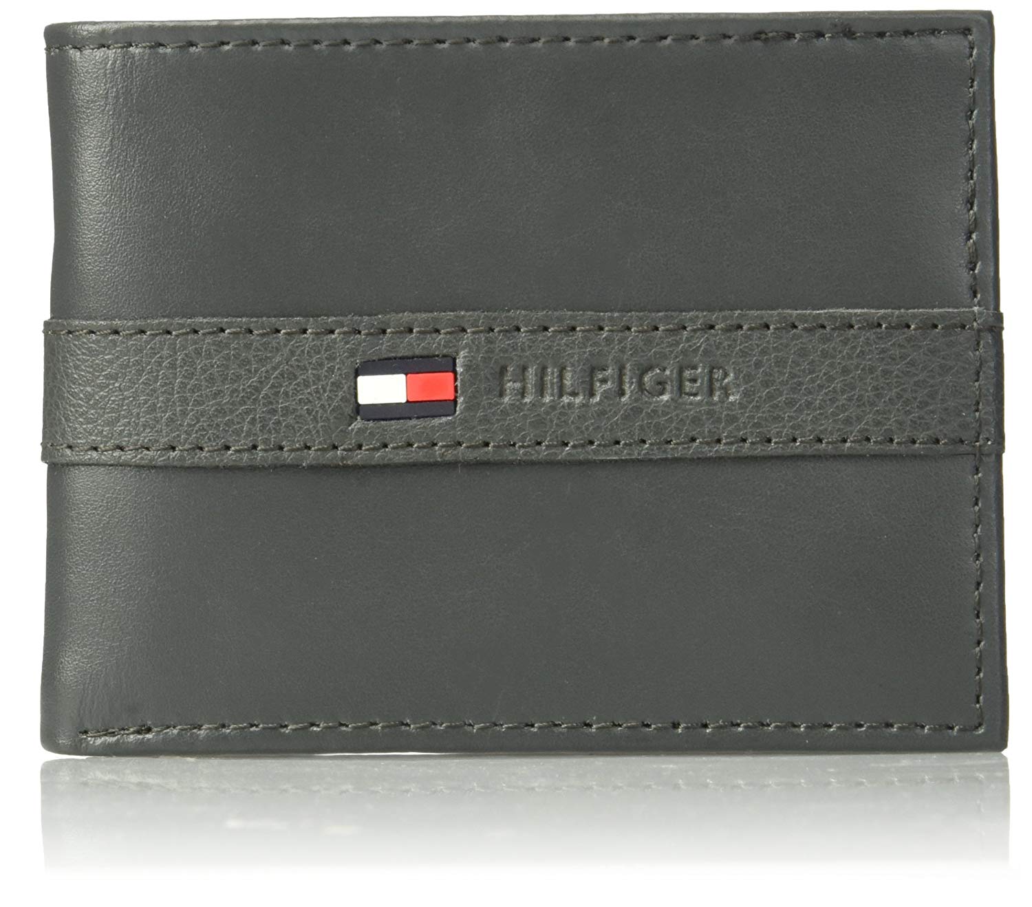 tommy hilfiger men's thin sleek casual bifold wallet with 6 credit card pockets and removable id window