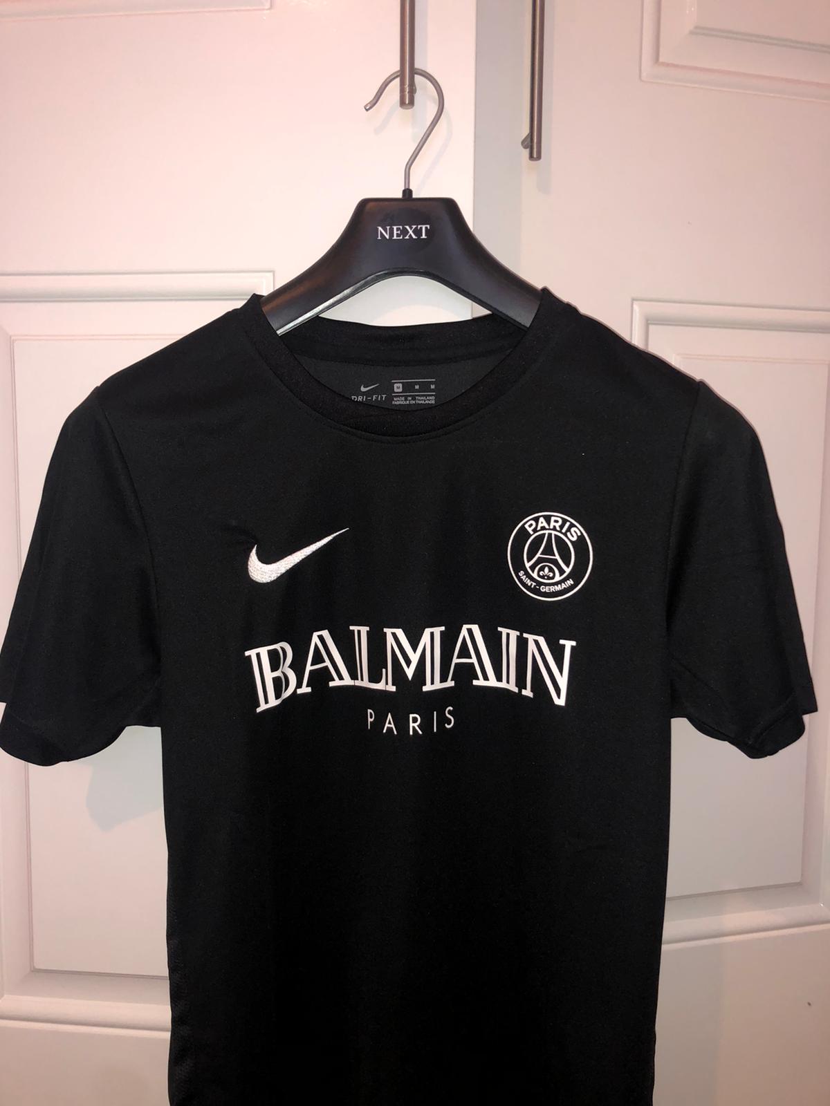 balmain x psg short sleeve jersey