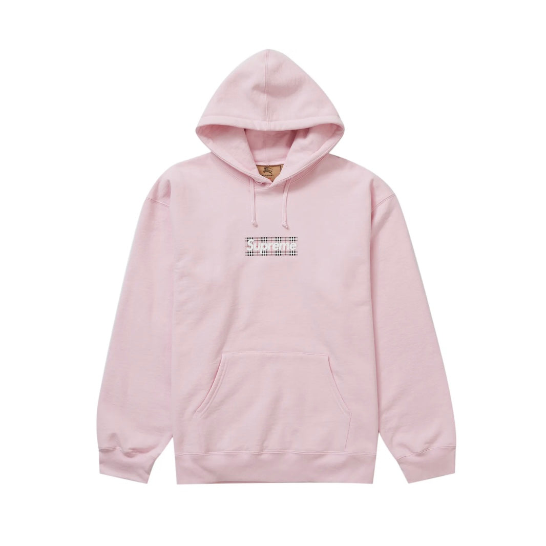 Supreme Burberry Box Logo Hooded Sweatshirt 'Light Pink' – United