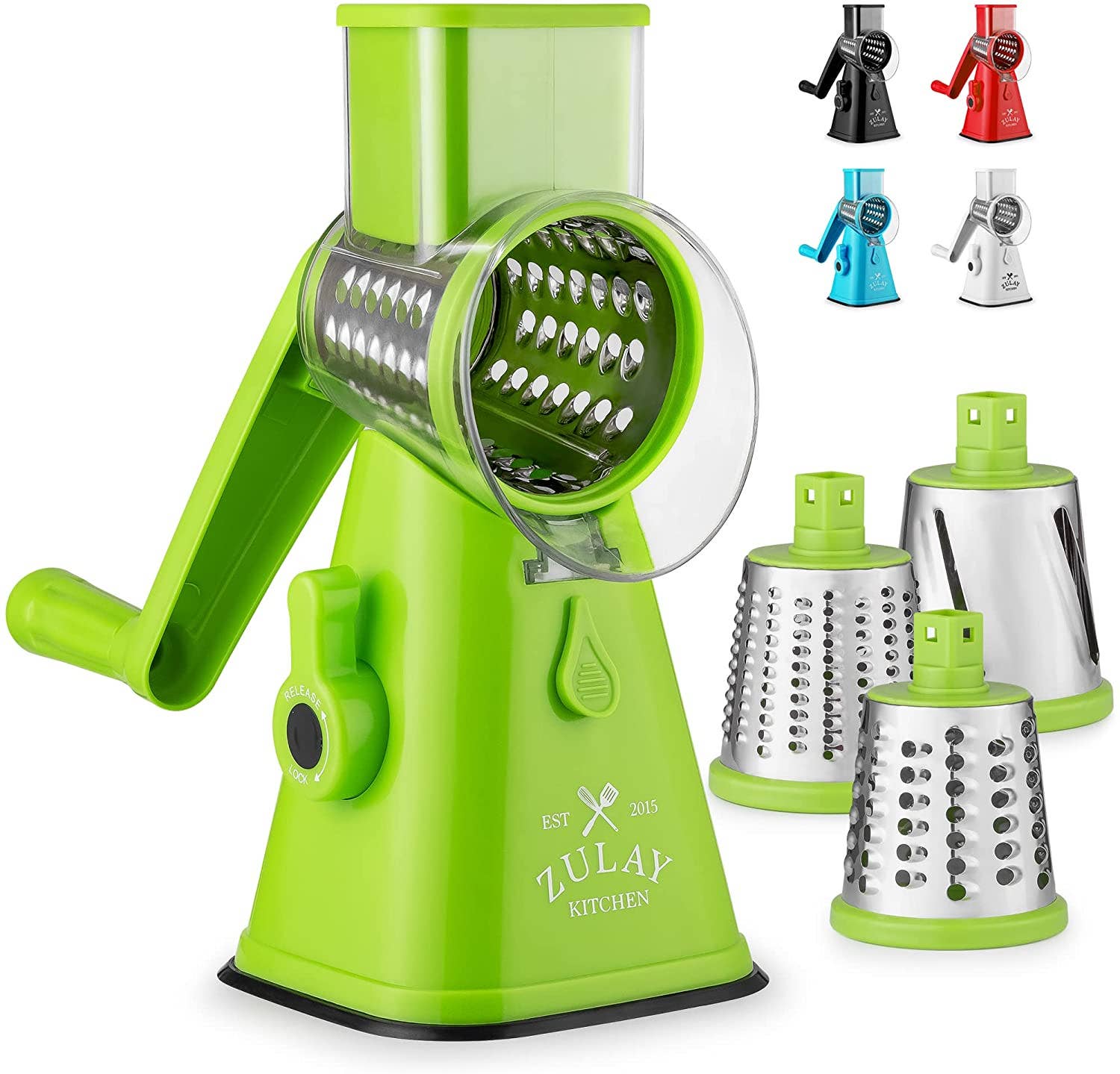 Zulay Kitchen Stainless Steel Garlic Press Rocker Set - Green