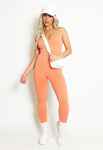 Orange Strappy Unitard Jumpsuit Activewear - Myla