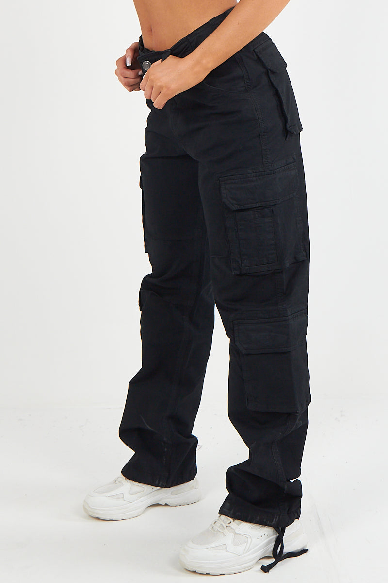 Black Cargo Combat Baggy Jeans - Kennedi – Storm Desire