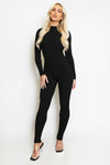Black Ribbed Knitted Catsuit - Magdalena