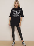 Black Reveur Printed Oversized T shirt   Lilyana