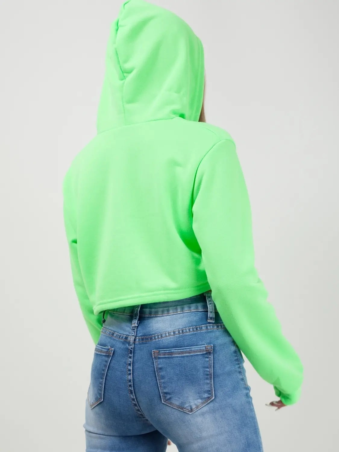 neon green cropped sweatshirt