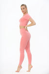 Coral Seamless Top & Leggings Gym Set - Nellie