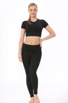 Black Seamless Top & Leggings Gym Set - Nellie