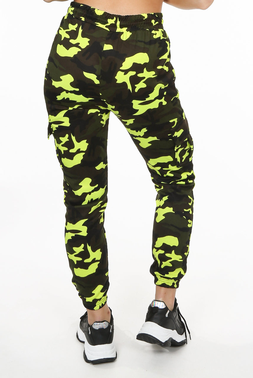 yellow camo joggers