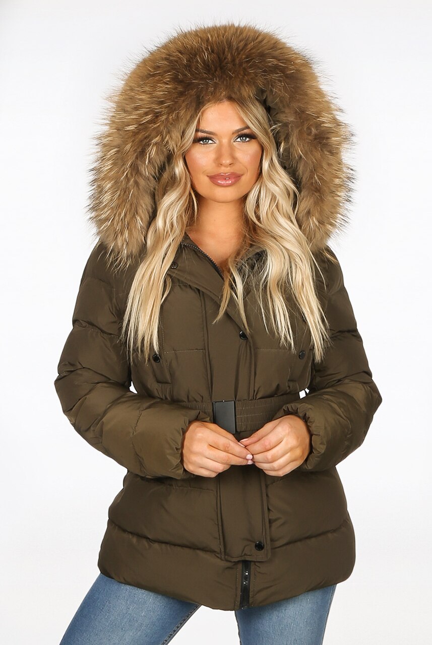 womens padded jacket with fur hood zara