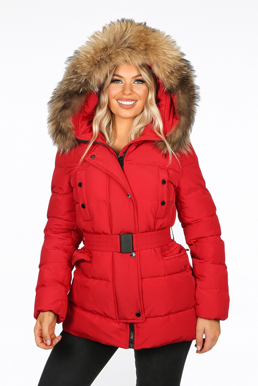 zara red puffer jacket