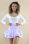 Lilac Layered Rara Mini Skirt - Brooke