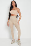 Stone High Waist Ribbed Gym Leggings - Della