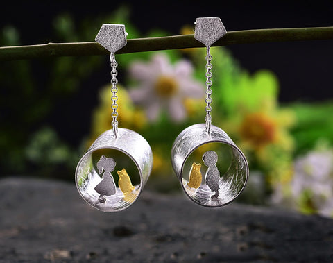 boy and girl meets cat earring
