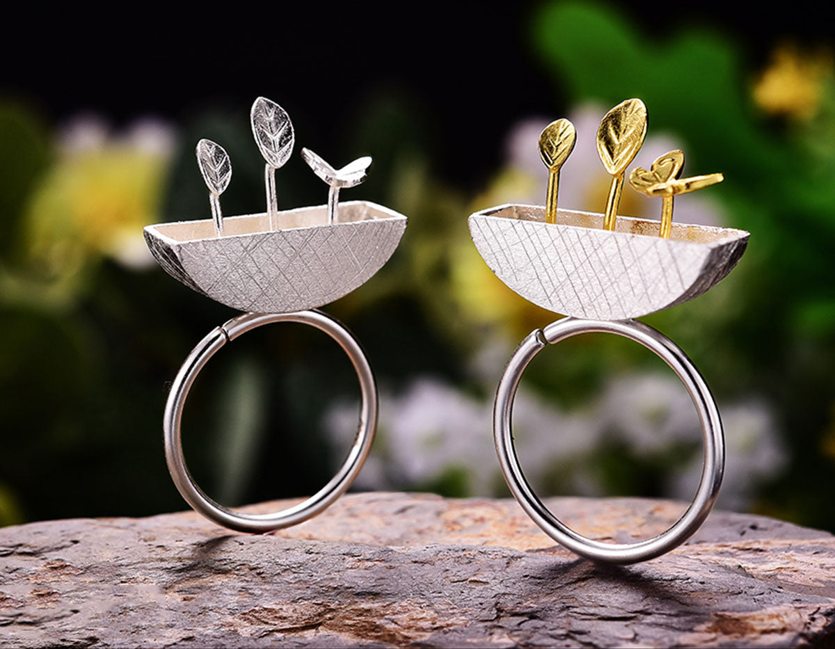 Sterling Silver | My Little Garden Ring - Lotus Fun