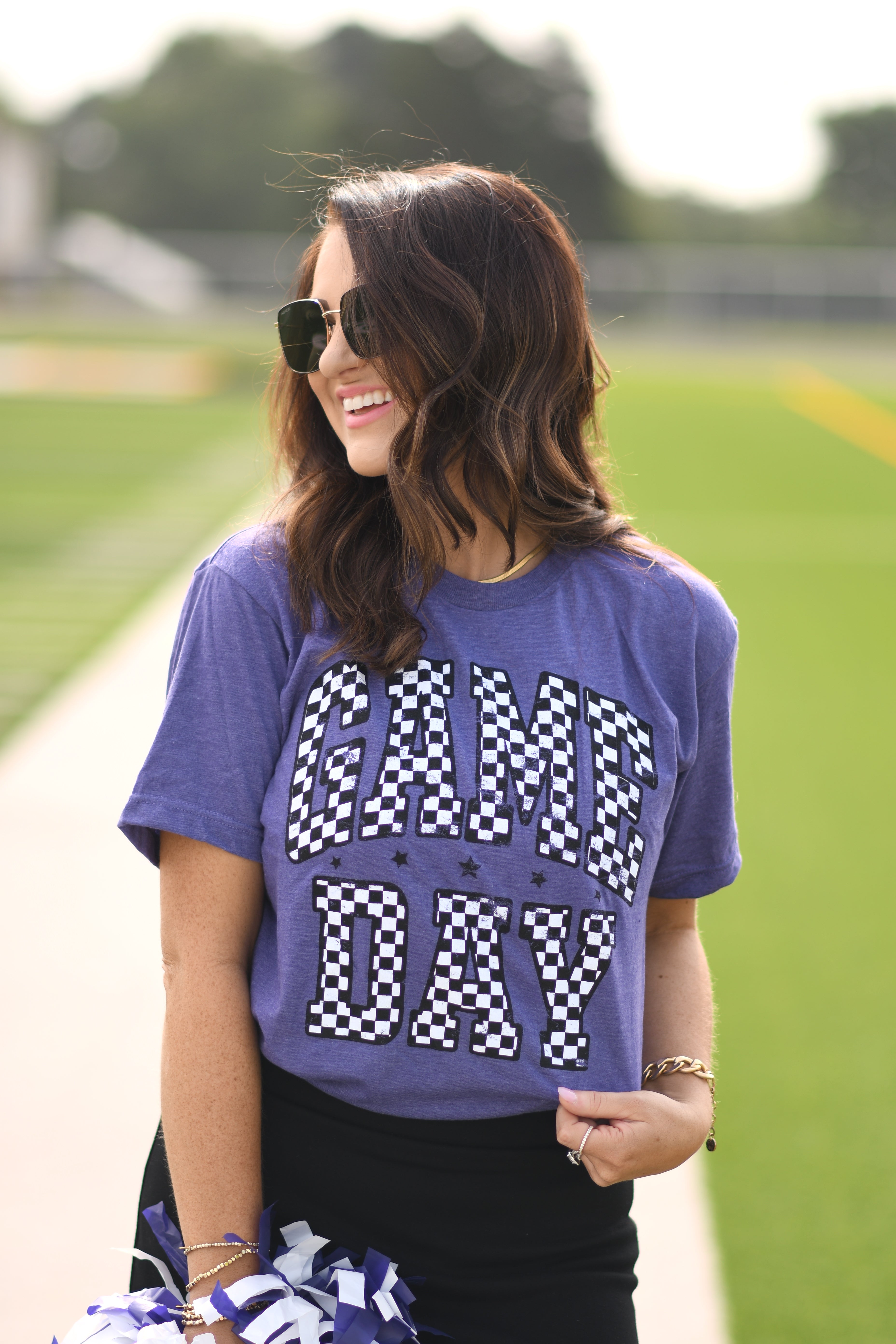 RTS Purple Checkered Game Day Tee