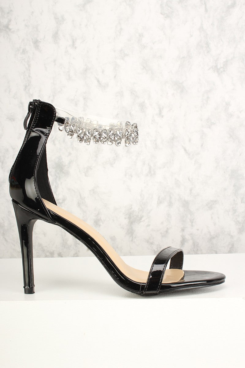 black and rhinestone shoes