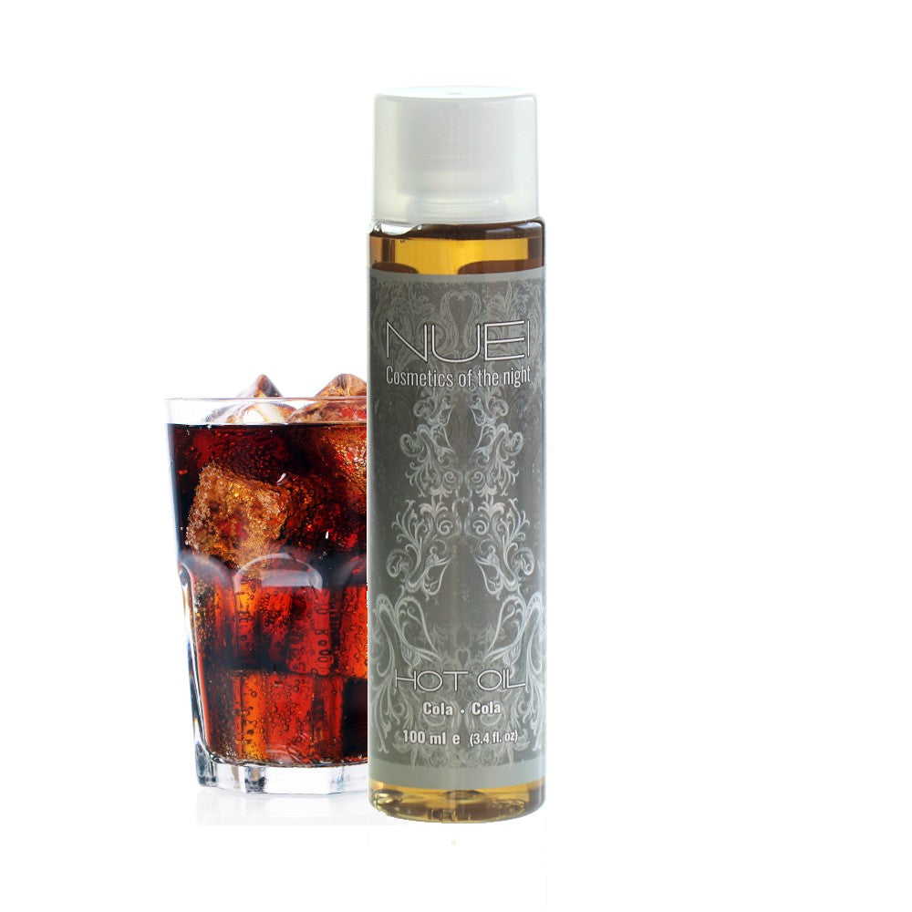 Ulei de masaj, NUEI - HOT OIL, sarutabil, cu efect de incalzire si aroma de Cola, 100 ml