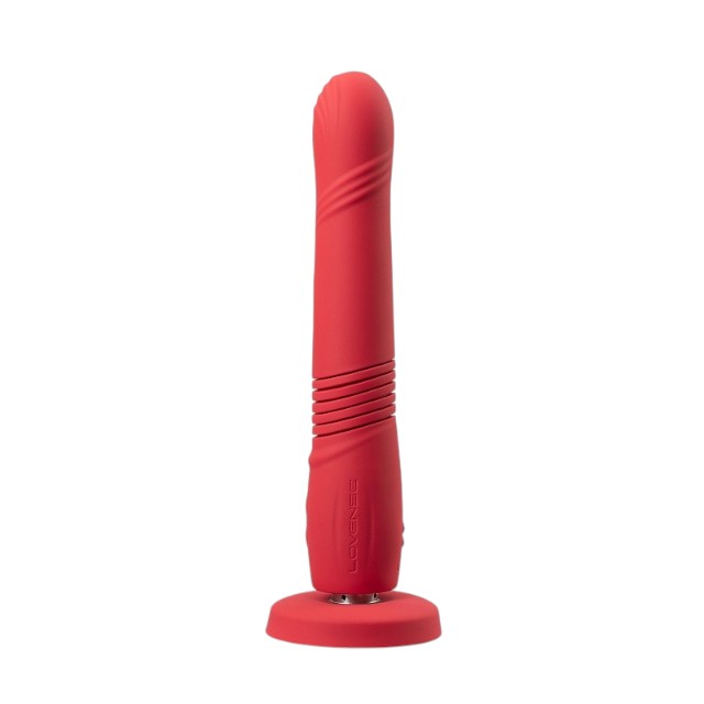 Vibrator LOVENSE Gravity, control prin aplicație, cu funcție de penetrare automată, vibrații nelimitate, 27 cm, roșu