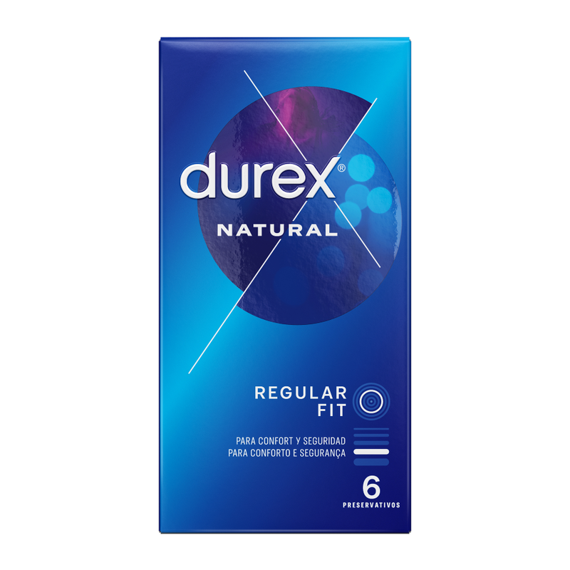 Prezervative Durex Natural, regular fit, 54 mm, 1 cutie x 6 buc