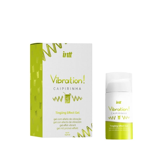 Gel pentru stimulare si excitare INTT Vibration! CAIPIRINHA, cu efect de incalzire, ALB, Unisex, 15 ml