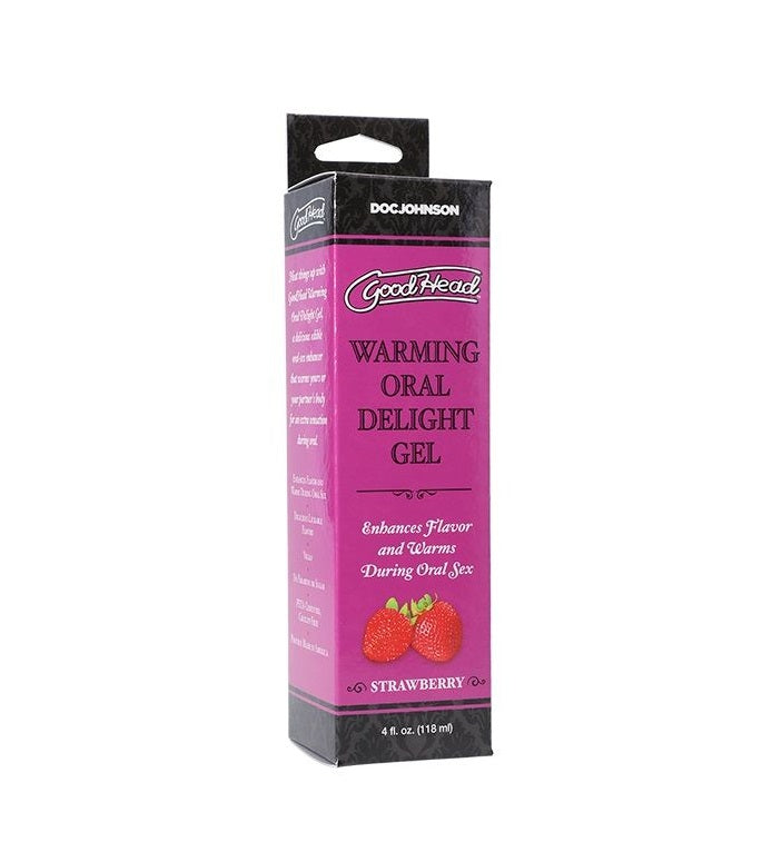 Gel pentru sex oral, GoodHead Warming Oral Delight, cu efect de incalzire, aroma de Capsuni (Strawberry), 118 ml