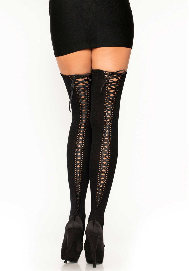 Dresuri cu sireturi, Leg Avenue, model 6289, negru, marime universala