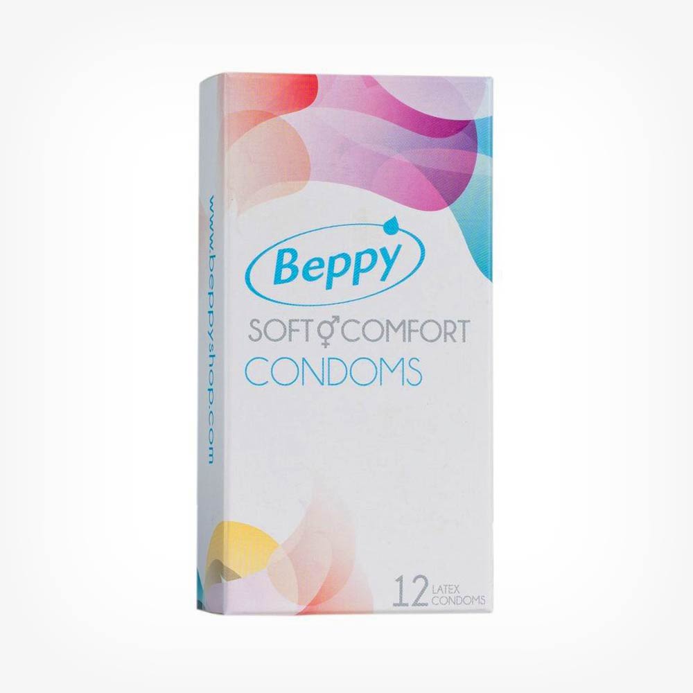 Prezervative profesionale Beppy Soft & Comfort, cu lubrifiant siliconic nespermicid, 1 cutie x 12 buc