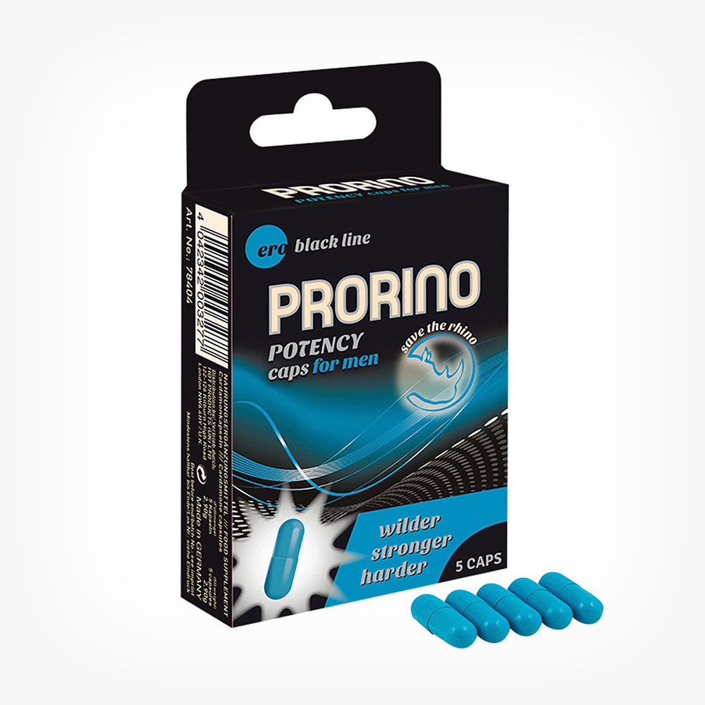 Capsule Ero Black Line Prorino POTENCY Caps, pentru potenta si erectii puternice, 5 buc