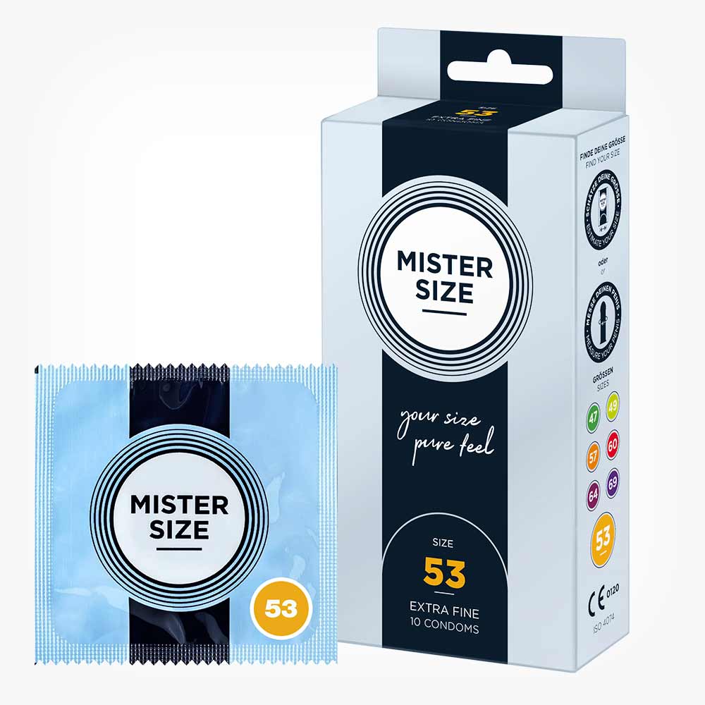 Prezervative ultra subtiri, Mister Size, marime 53 mm, cutie 10 buc