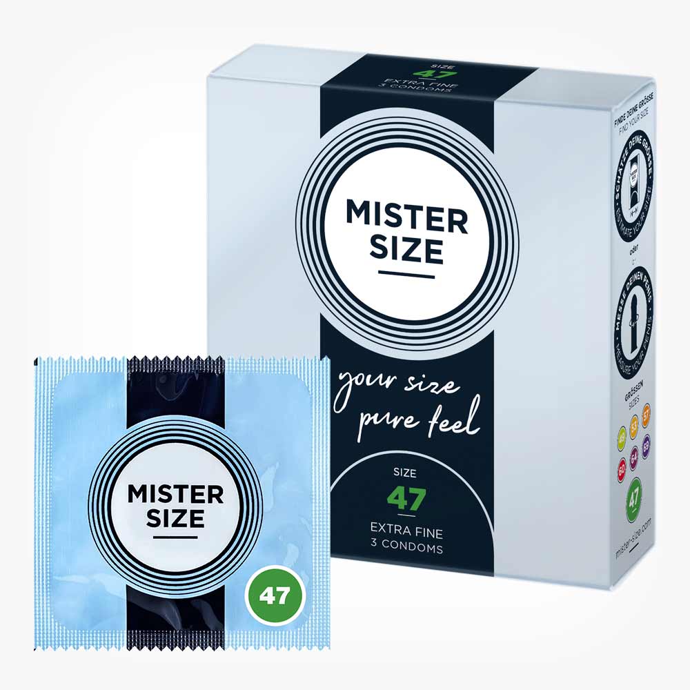 Prezervative ultra subtiri, Mister Size, marime 47 mm, cutie 3 buc