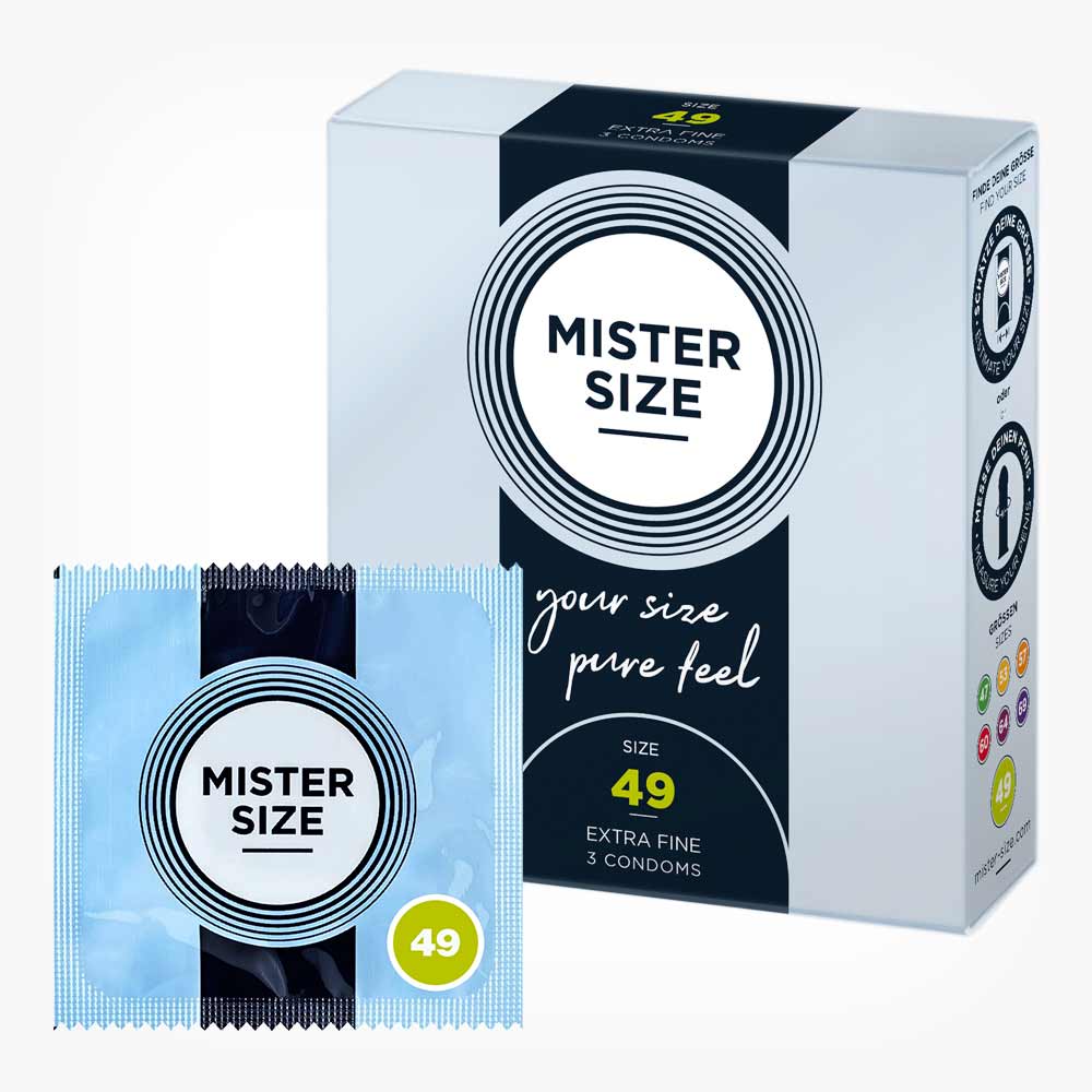 Prezervative ultra subtiri, Mister Size, marime 49 mm, cutie 3 buc