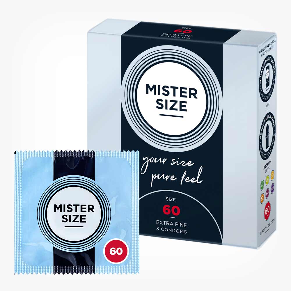 Prezervative ultra subtiri, Mister Size, marime 60 mm, cutie 3 buc