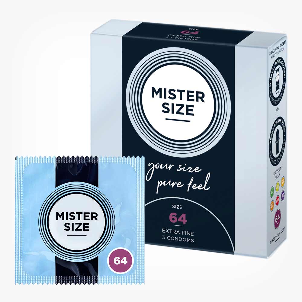 Prezervative ultra subtiri, Mister Size, marime 64 mm, cutie 3 buc