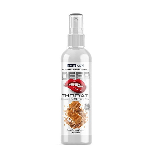 Spray premium pentru sex oral adanc, Swiss Navy Deep Throat, cu aroma de Caramel Sarat, 59 ml