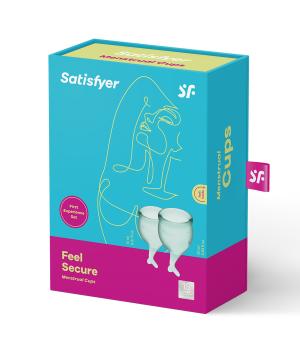 Cupa menstruala, Satisfyer Feel Secure, culoare verde, 1 cutie x 2 buc