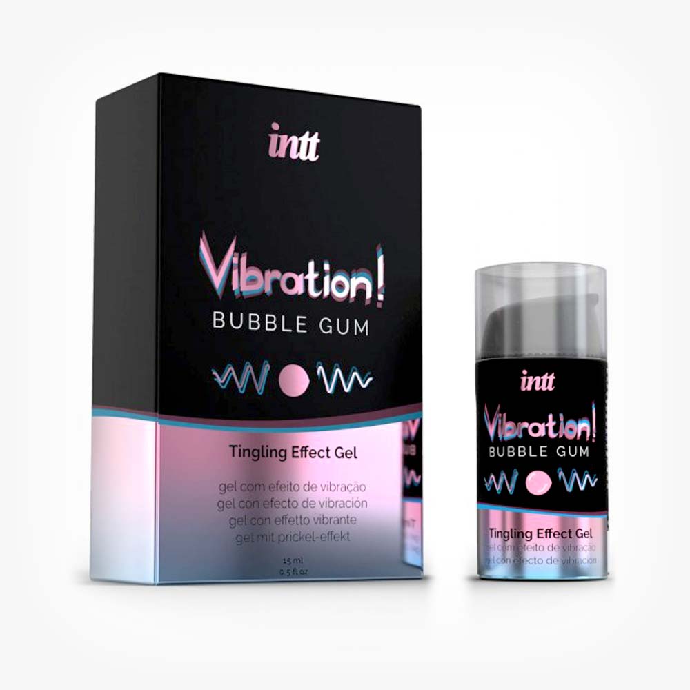 Gel stimulare si excitare Intt Vibration! Bubble Gum, cu efect de incalzile, Unisex, 15 ml