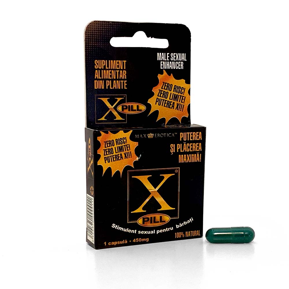 Capsula X-Pill, pentru stimularea erecti in SexShop KUR Romania