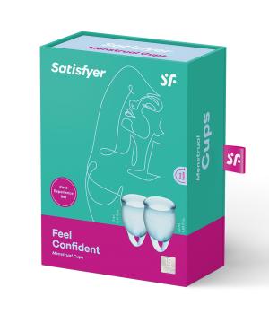 Cupa menstruala, Satisfyer Feel Confident, culoare bleu, 1 cutie x 2 buc