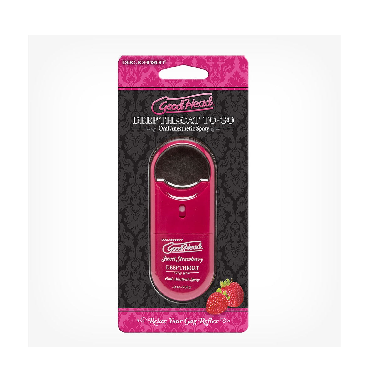 Spray pentru sex oral adanc, GoodHead Deep Throat Spray, aroma Capsuni, 9 ml