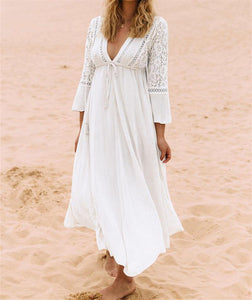 boho lace midi dress