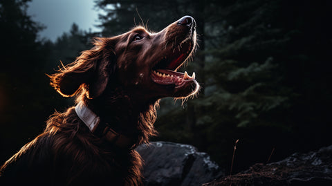 A dog barking at night