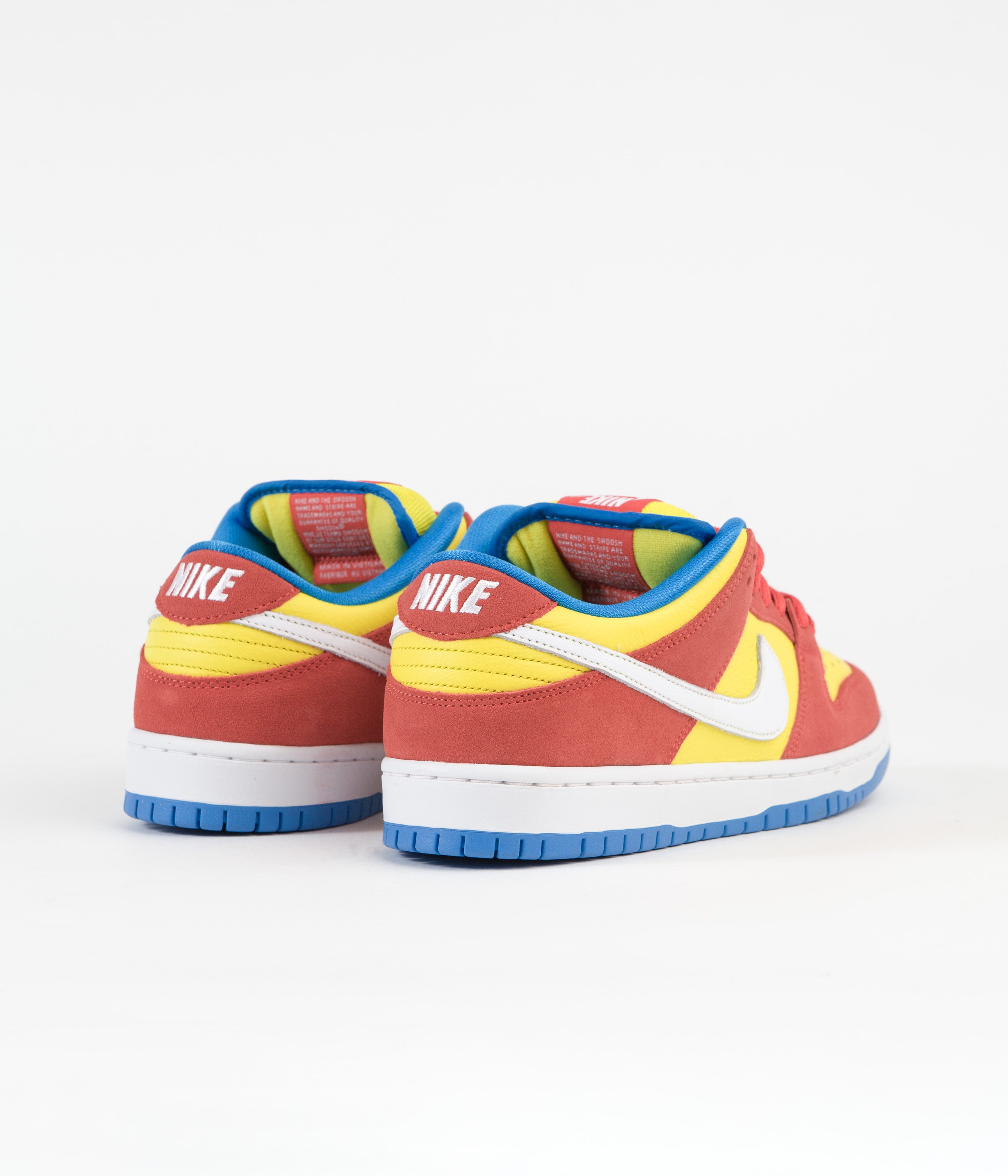 nike sb dunk low red blue yellow