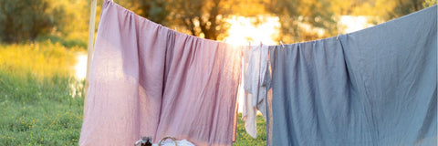 sheets drying on a line outside