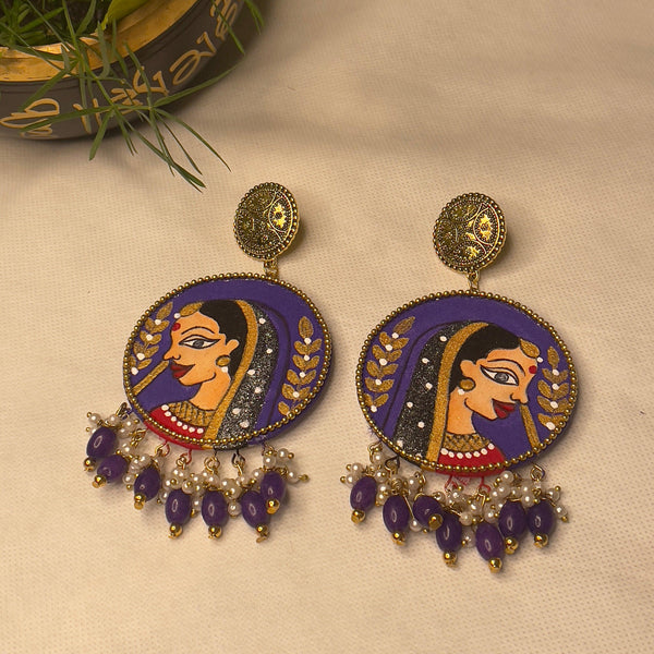 Dark Purple Chandbali Dangler Earrings, Royal Indian Jewellery, Pakistani  Wedding Jewelry, Gold Kundan Earring, for Parties and Festivals - Etsy
