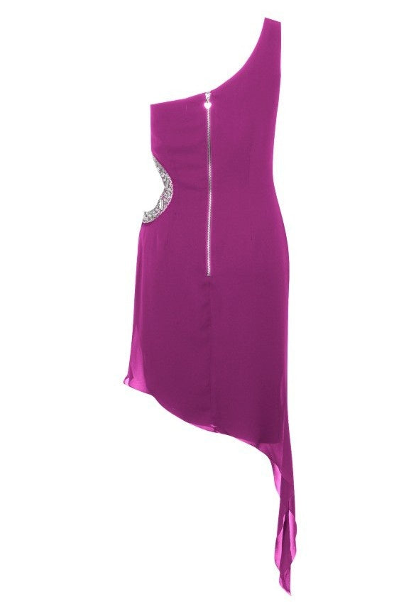 Pixie Asymmetric Side Cutout Dress – Glitzy Angel