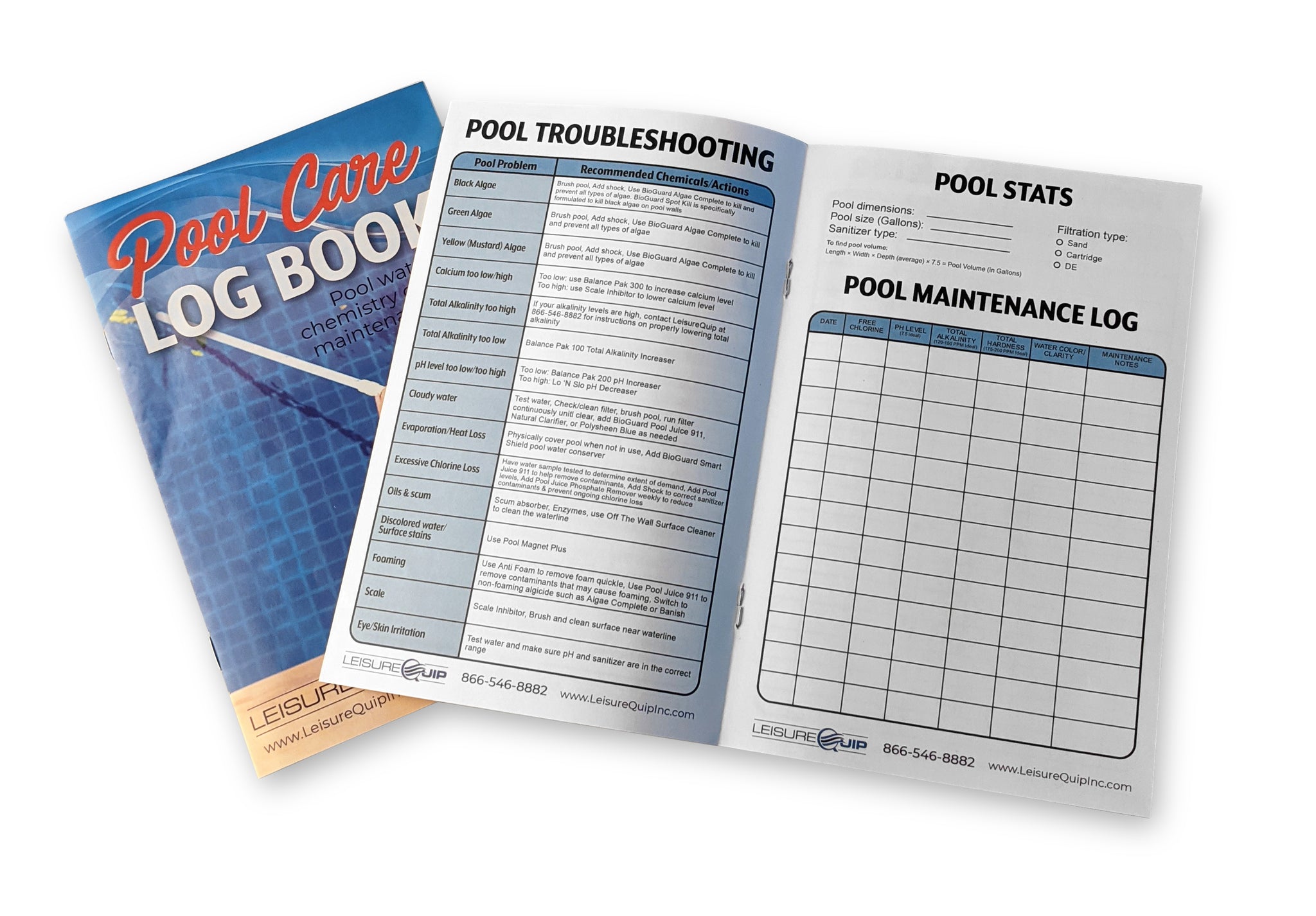 LeisureQuip Pool Care Log Book & Maintenance Guide