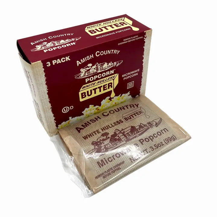 3pk Microwave Buttery White Hulless Popcorn