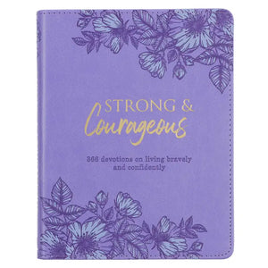 Devotional Strong & Courageous Faux Leather - Grace At Home Treasures