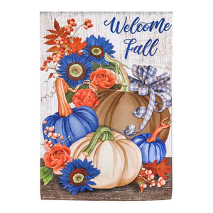 Welcome Fall Neutral Garden Suede Flag - Grace At Home Treasures